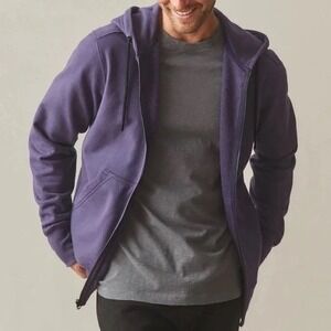 American Giant Hoodie Mens XL Purple Logo Fleece Lined Cotton Classic Full Zip